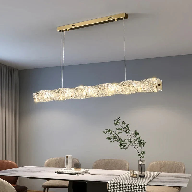 Afralia™ Elegant LED Crystal Chandelier for Dining Room and Kitchen Lighting