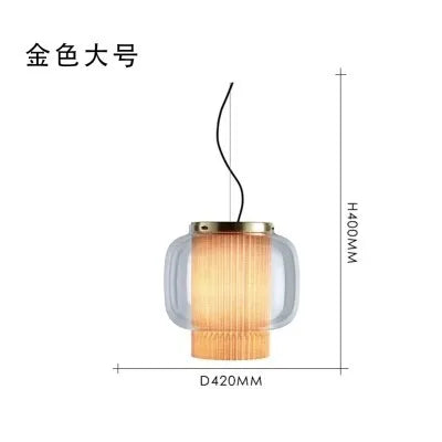 Afralia™ Manila Glass Lantern Pendant Light for Kitchen Living Room Bedroom Retro Decor