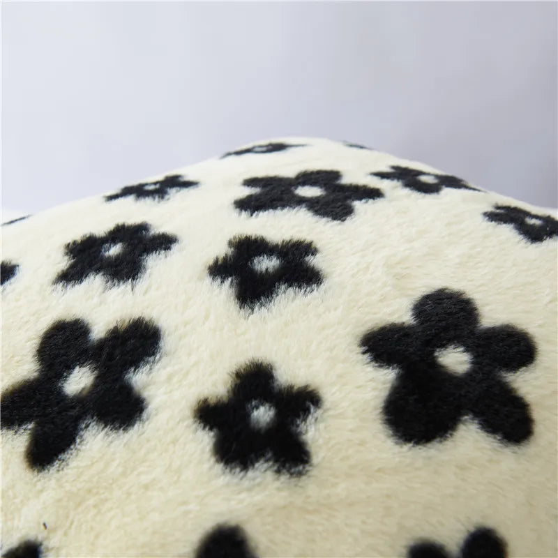 Floral Printed Plush Pillow Cover by Afralia™ - Double-Sided Decor for Living Room