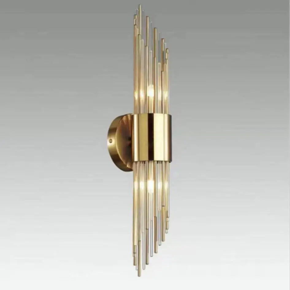 Afralia™ Gold Stainless Steel Glass Sconces for Bedroom, Dining, Aisle Wall Lights