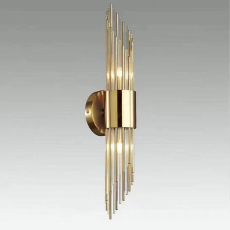 Afralia™ Gold Stainless Steel Glass Sconces for Bedroom, Dining, Aisle Wall Lights