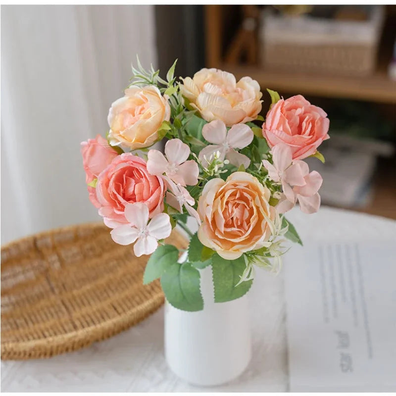 Silk Peony Bouquet Artificial Flower Afralia™ Home Office Wedding Decoration