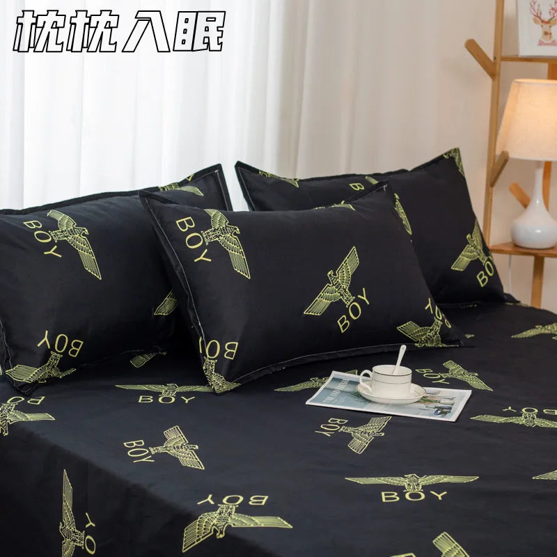 Afralia™ Simple Plaid Twill Pillow Case Set for Adults - Vintage Design, Anti-mite Fabric