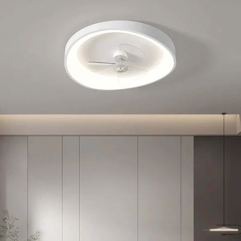 Afralia™ Nordic Style Bedroom LED Ceiling Fan Light White Modern Luminarias Pendant Fixtures