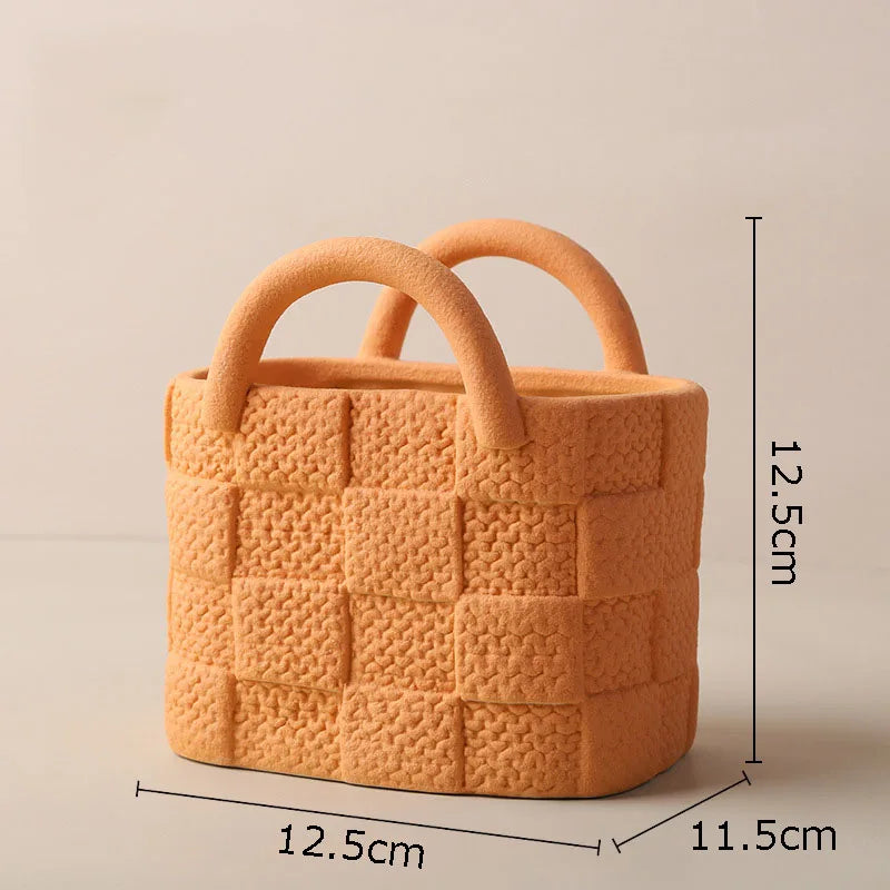 Afralia™ Handwoven Ceramic Vase: Decorative Flower Pot for Home Décor and Floral Arrangement