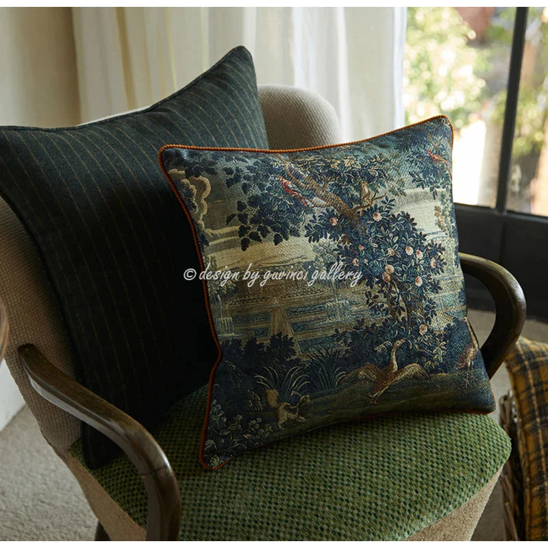 Afralia™ Mallard Birds Garden Wool Blend Pillow Covers 45x45cm