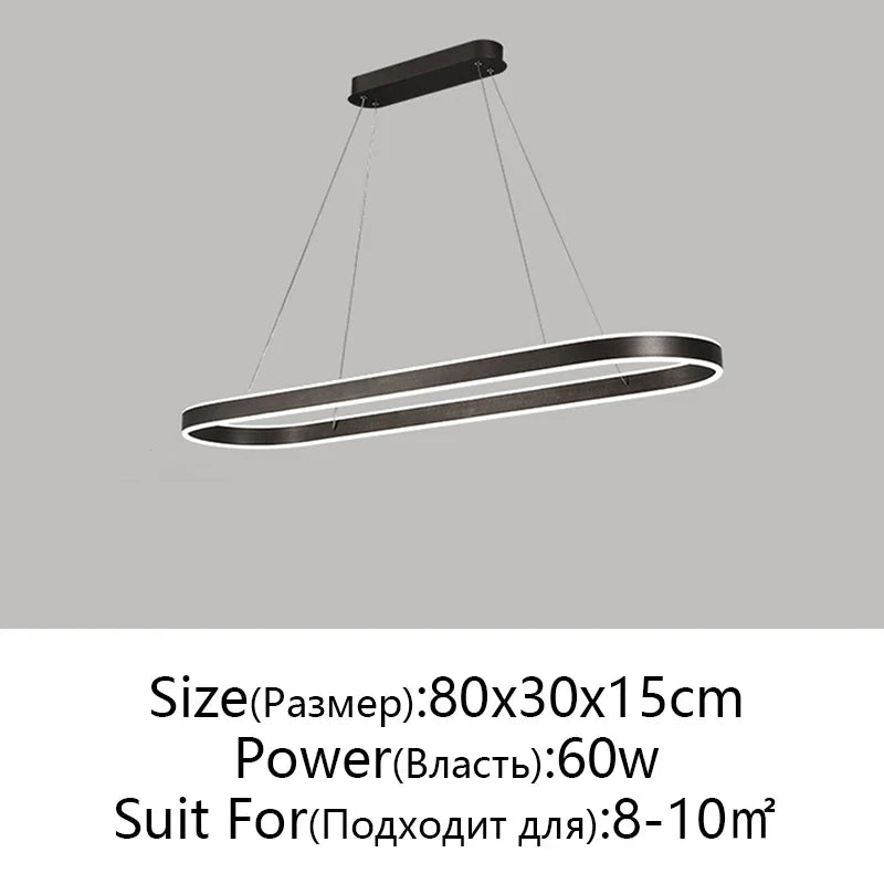 Afralia™ LED Aluminum Ceiling Chandelier for Kitchen Living Room Modern Nordic Design