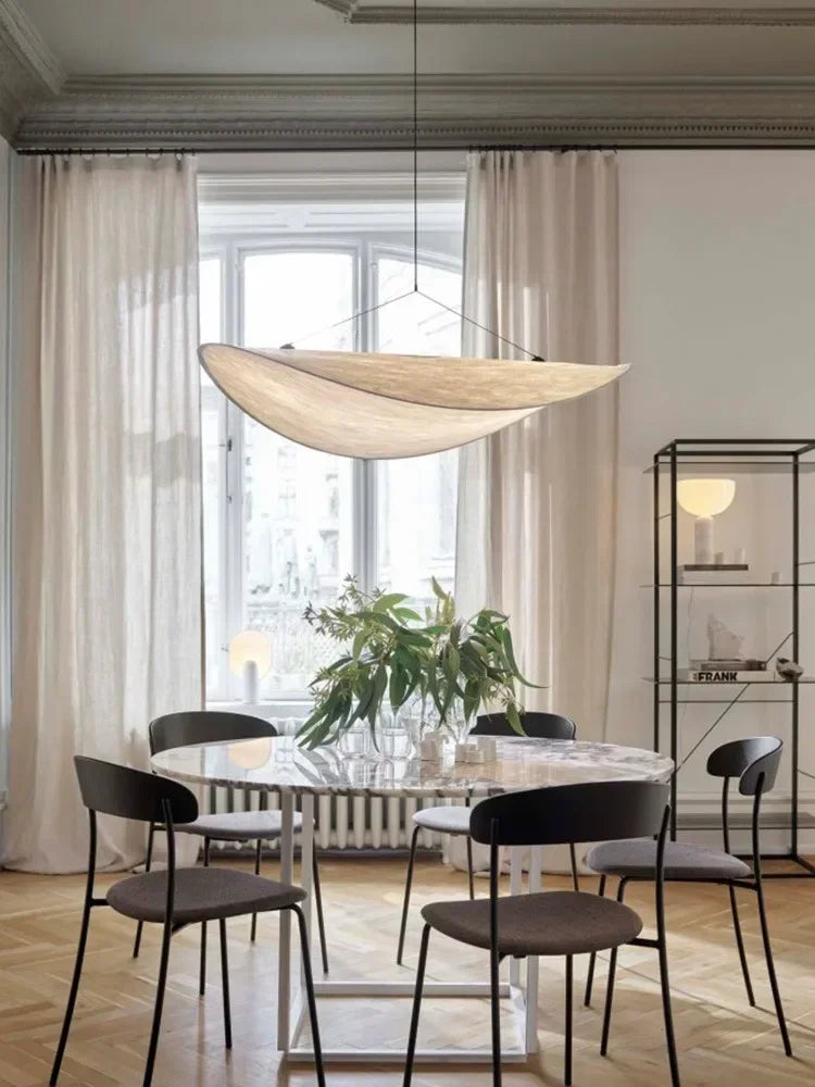 Afralia™ Scandinavian Wabi Sabi White Pendant Lamp, LED Chandelier for Home Decor