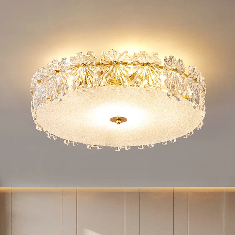 Afralia™ Crystal Glass Maple Leaf Ceiling Chandelier for Modern Luxury Minimalist Living Room