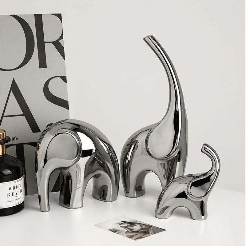 Afralia™ Elephant Sculpture: Ceramic Nordic Decor for Home & Office Shelving