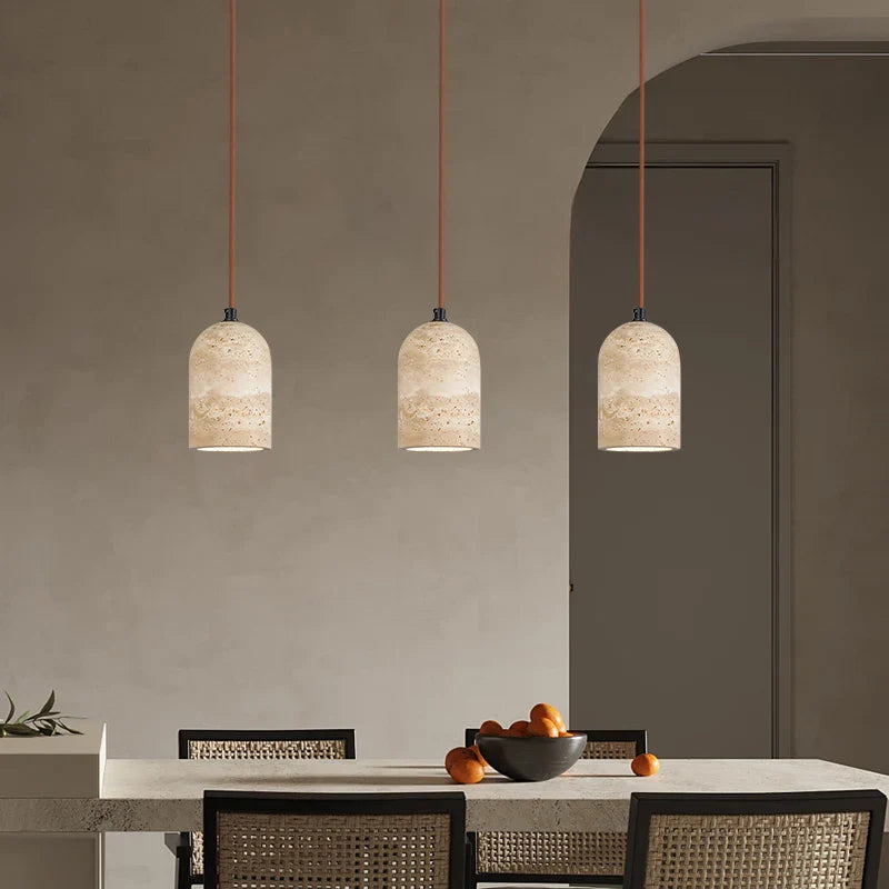 Afralia™ Yellow Travertine LED Pendant Lights: Modern Nordic Hang Lamp for Home Decor