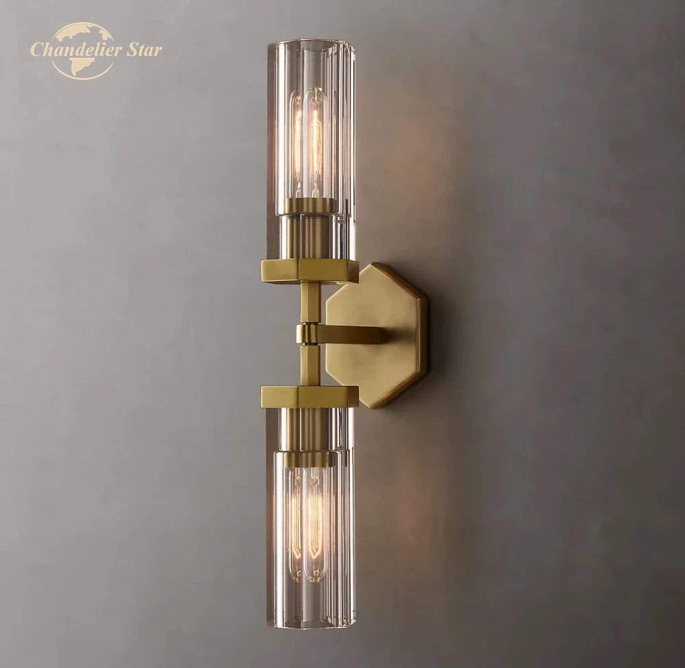 Afralia™ Crystal Hexagonal Sconce: Modern Wall Lamp for Bathroom, Living Room, Bedroom