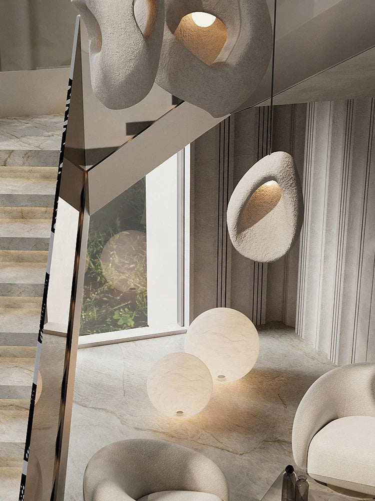 Afralia™ Wabi-sabi Style Chandelier Duplex Indoor Lighting for Home Decor and Living Room