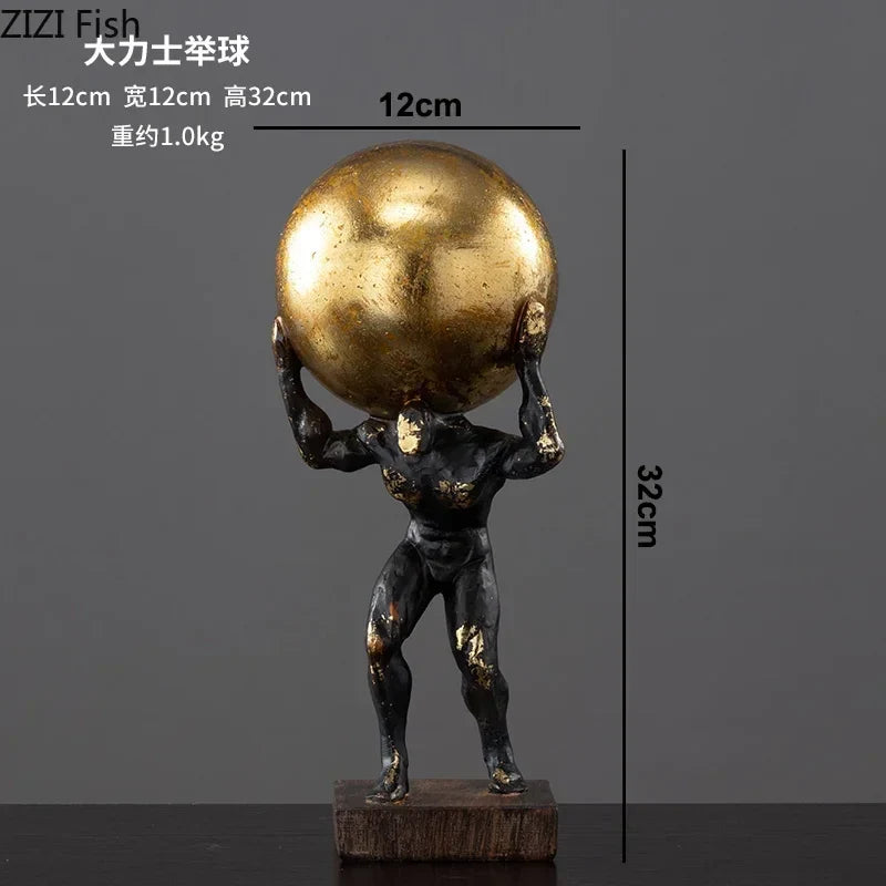 Resin Gymnast Art Sculpture by Afralia™ - Abstract Figure Statue for Home Decor