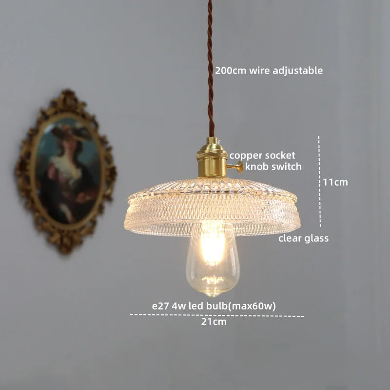 Afralia™ Modern LED Glass Copper Pendant Lamp | Nordic Style Hanging Light Fixtures