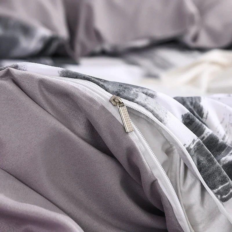 Afralia™ Plaid Pattern Sanding Bedding Set: Queen to King Size Duvet Cover with Pillowcases