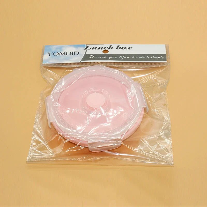 Afralia™ Silicone Round Lunch Box for Colorful Fruit Salad Storage - Foldable & Convenient