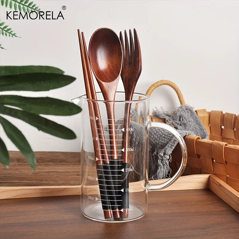 Afralia™ Japanese Wooden Utensil Set - Premium 3-Piece Dining Collection