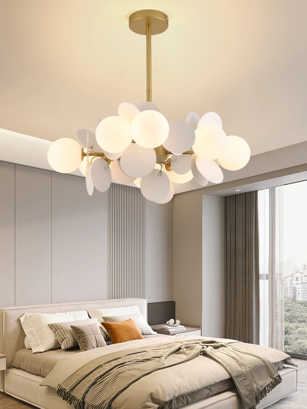 Afralia™ Colorful Chandelier Pendant Lamp for Bedroom Dining Living Room