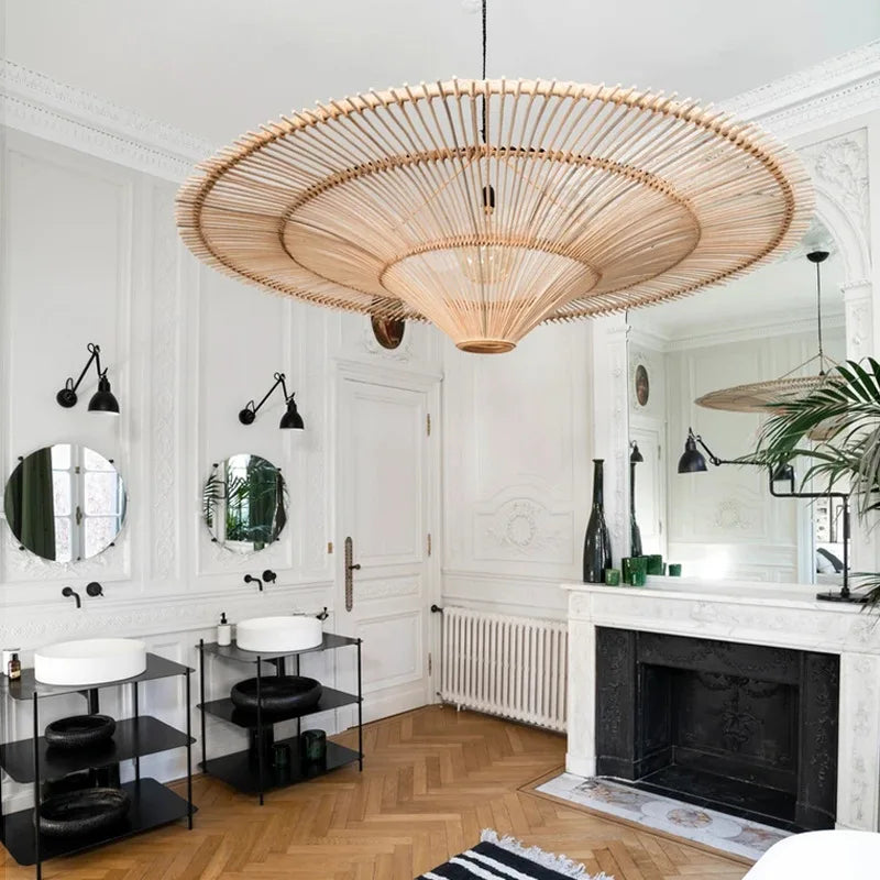 Afralia™ Nordic Rattan Chandelier: Stylish Wicker Lighting for Home Décor