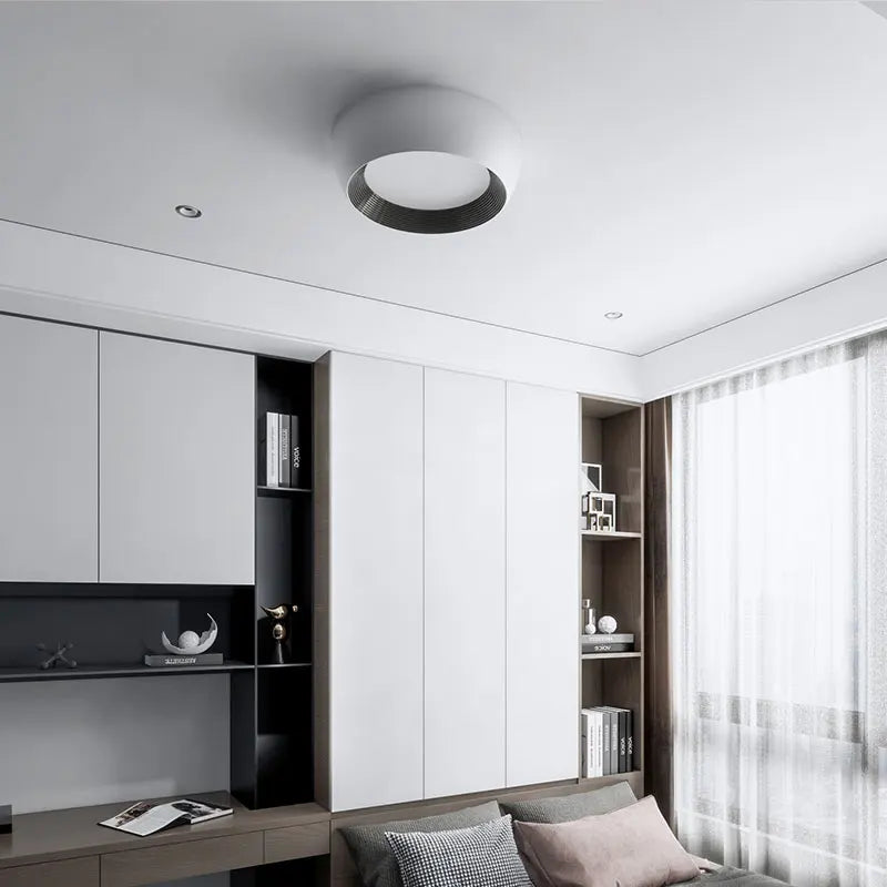 Afralia™ Minimalist Vortex Pattern Ceiling Light Modern Nordic LED Chandelier White Black Circular