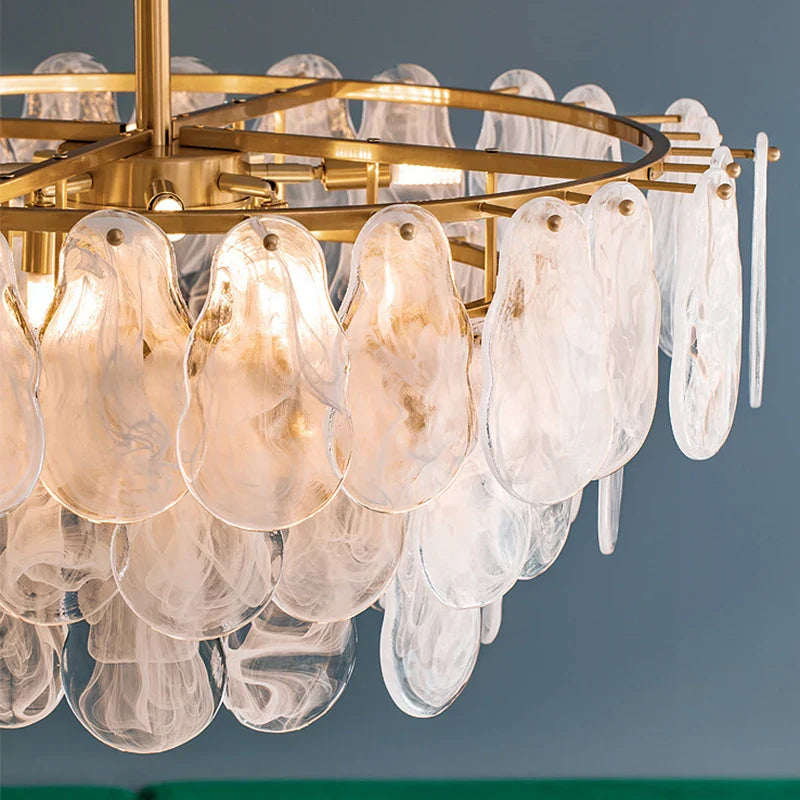 Afralia™ Modern Frosted Glass Ceiling Chandelier Hanging Light Pendant Lamp for Living Room Decor