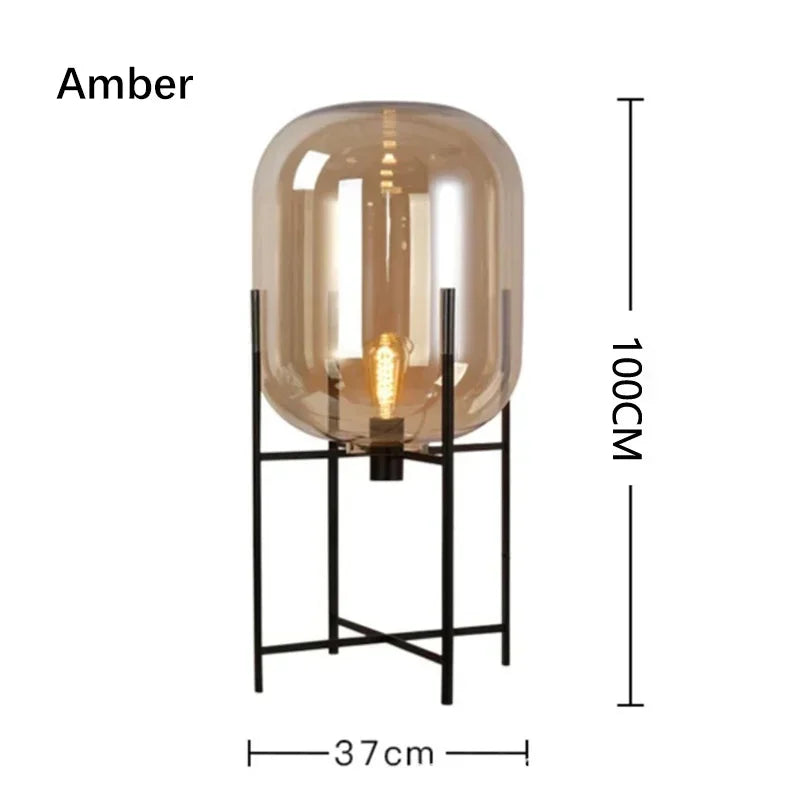 Afralia™ Modern Glass LED Floor Lamp for Living Room, Bedroom, Dining, and Home Decor