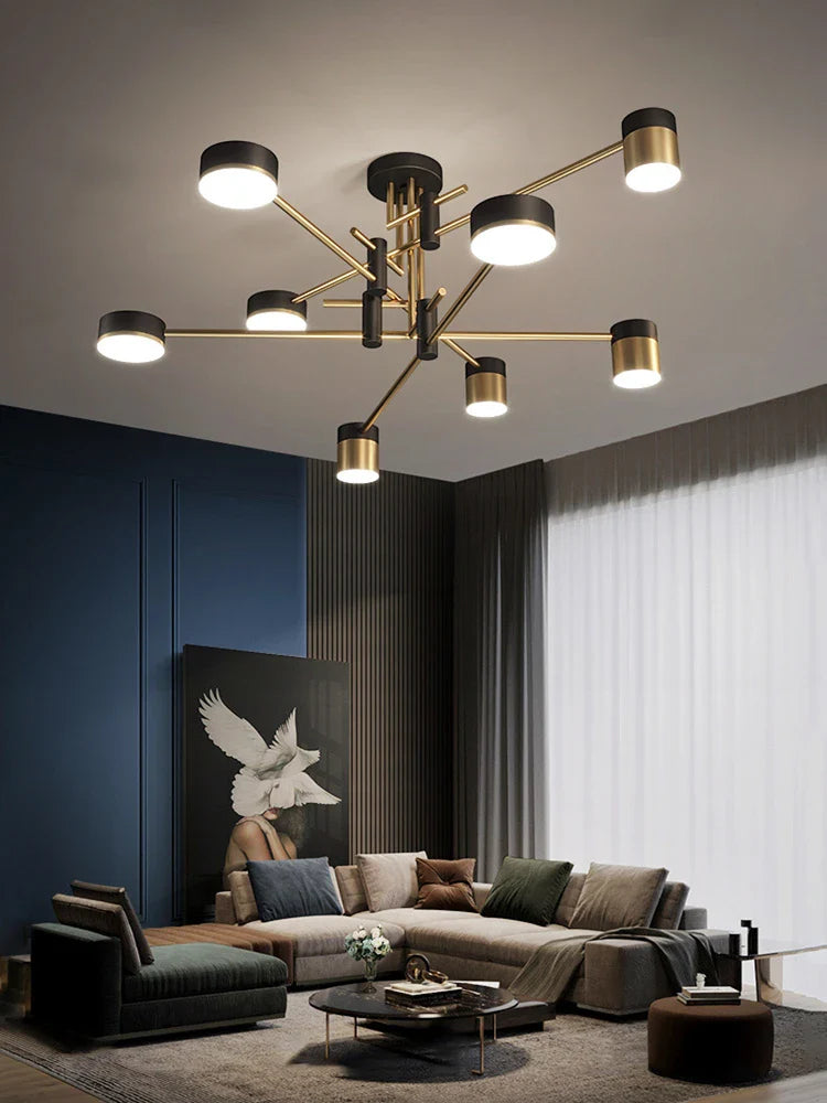 Afralia™ Modern Chandeliers Living Room Kitchen Dining Pendant Lights 3 Color Dimmable