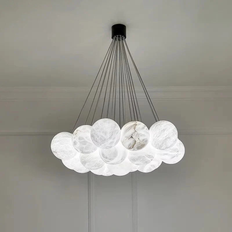 Afralia™ Black Spanish Lucite Globe Pendant Light for Modern Living Room Ceiling Décor