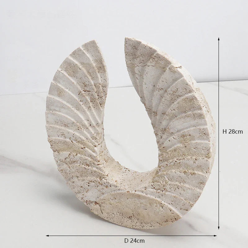 Afralia™ Luxury Marble Sculptures for Home Decor - Minimalist Travertine Ornaments for Stylish Living Spaces