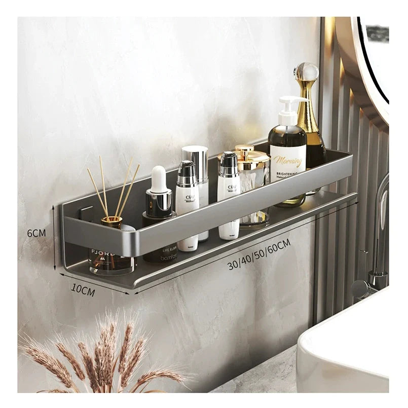 Afralia™ Metal Corner Makeup Organizer Shelf for Kitchen, Bathroom, and Shower Storage