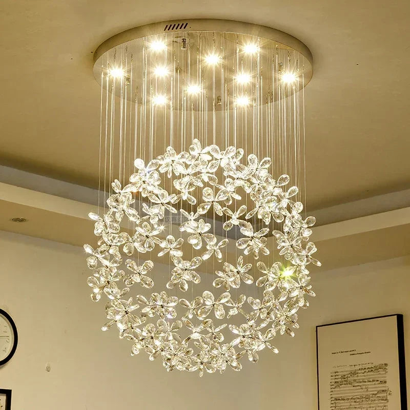 Afralia™ Flower Ball Chandelier with GU10 LED Lights for Modern Villa Lighting