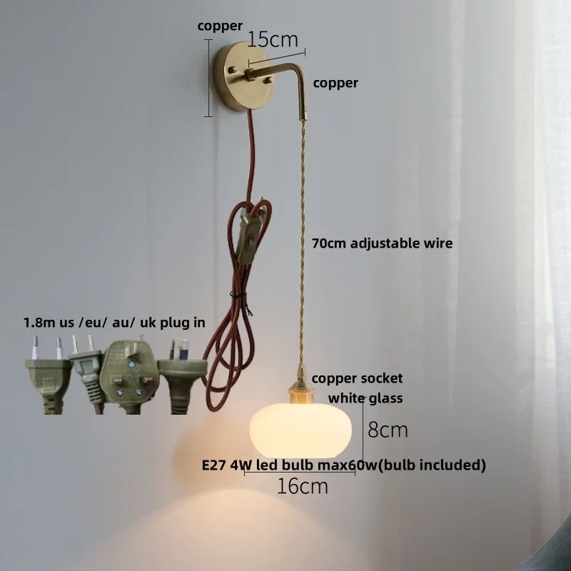 Afralia™ Nordic Modern LED Wall Lamp with Pull Chain Switch and Adjustable Stair Light