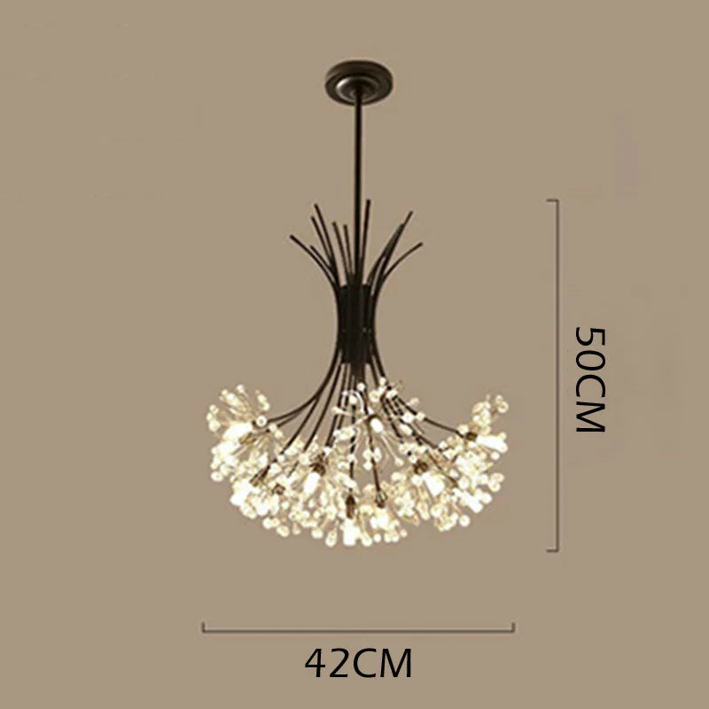 Afralia™ Crystal Bouquet Pendant Light Chandelier in Black and Gold
