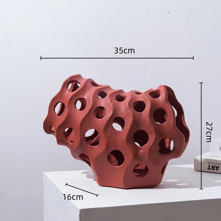 Afralia™ Coral Geometric Resin Sculpture Sea Creature Decor Figurine