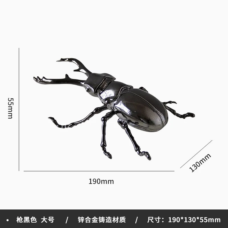 Afralia™ Silver Scarab Beetle Metal Figurine Home Decor Insect Sculpture
