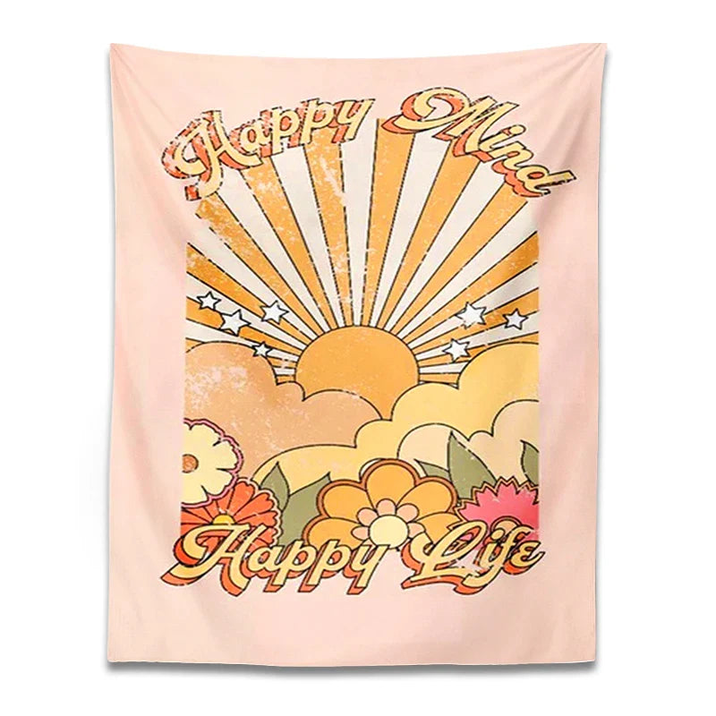 Afralia™ 70s Girl Sunset Tapestry Wall Hanging for Boho Living Room Bedroom Decor