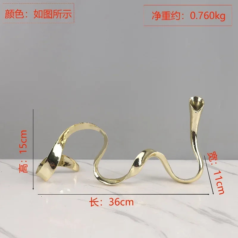 Afralia™ Geometric Gold Candlestick Holder Centerpiece