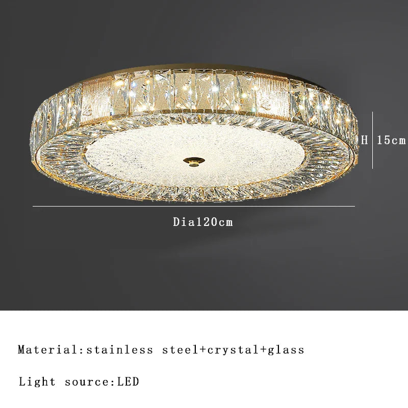 Afralia™ Gold Crystal Glass Ceiling Light Fixture for Modern Living Rooms & Bedrooms