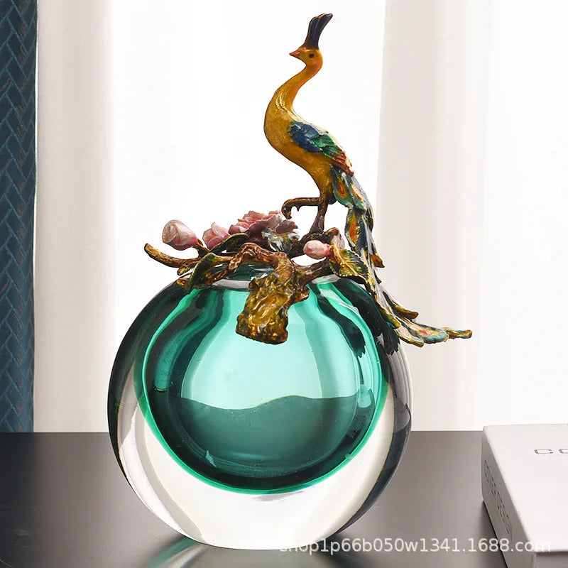 Afralia™ Ocean Heart Glass Vase: Glazed Enamel Art, High-End Decor for Living Room & Bedroom