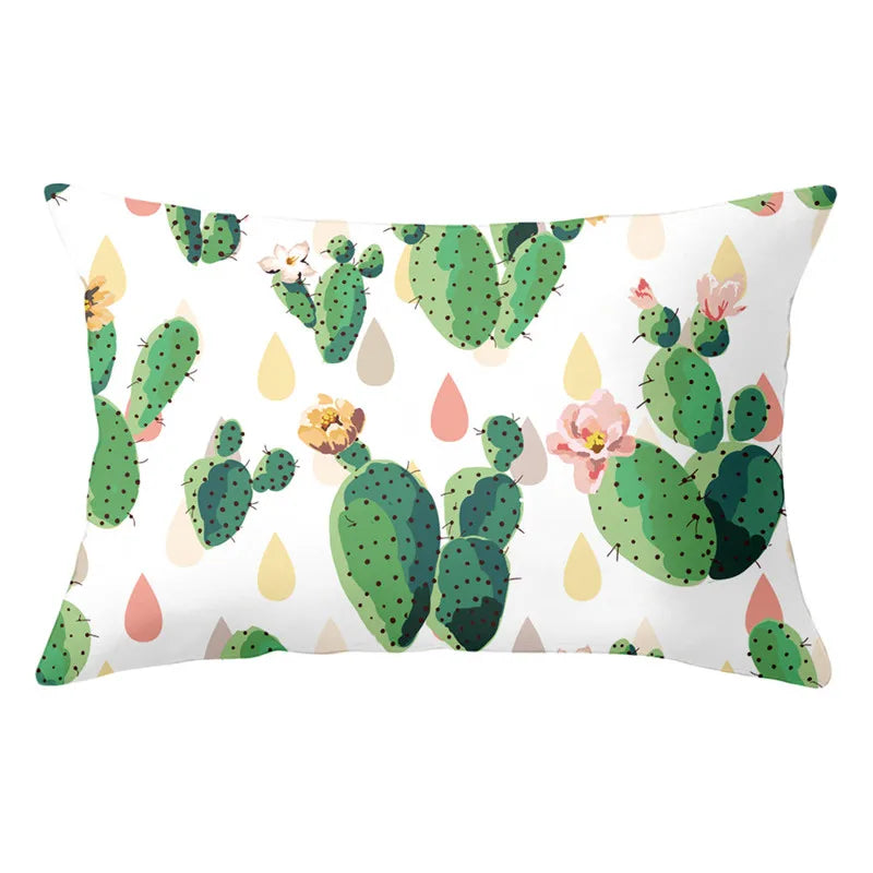 Afralia™ Tropical Cactus Cushion Covers for Kids Room Decor in 30x50CM Size