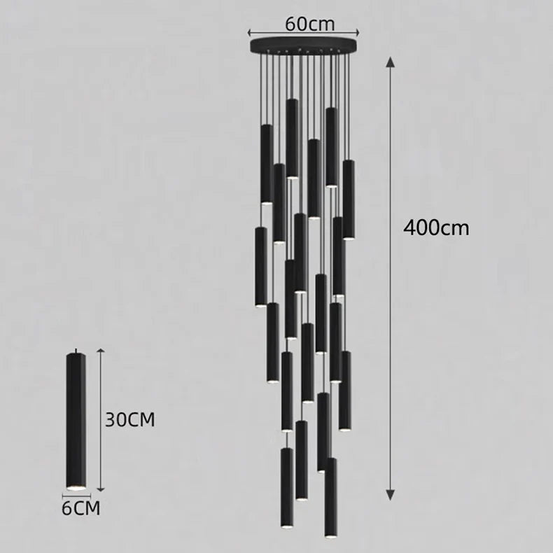 Afralia™ Crystal Chandelier Stair Pendant Lamp Living Room Lights Interior Lighting