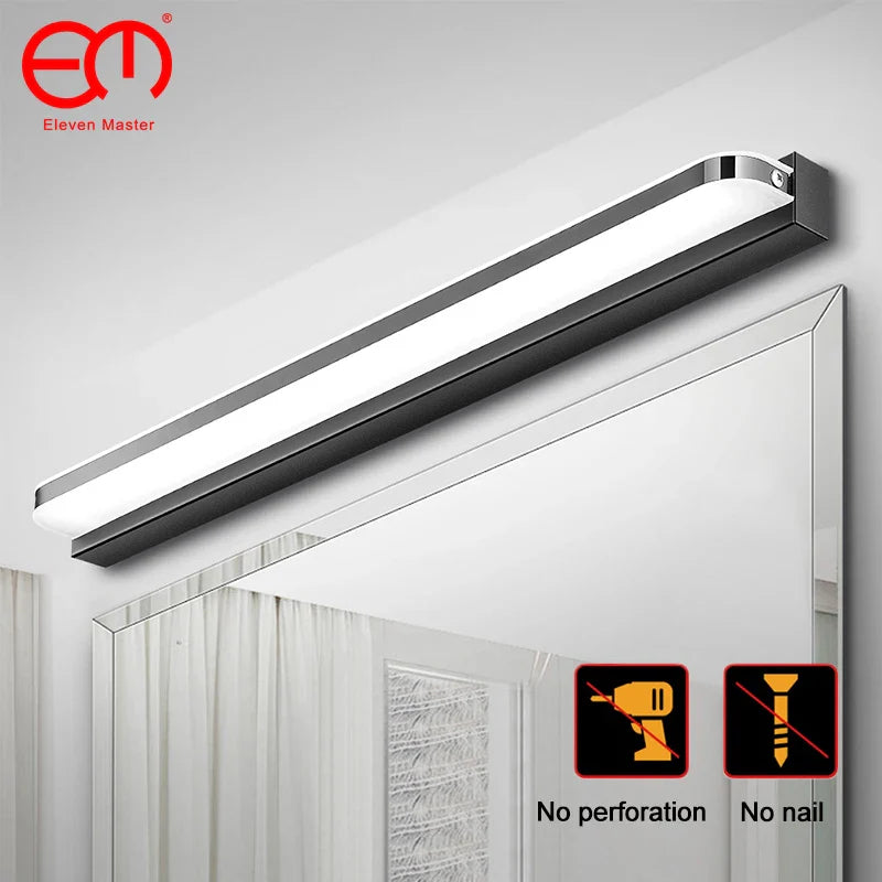 Afralia™ LED Mirror Light Stainless Steel Modern Bathroom Vanity Lighting