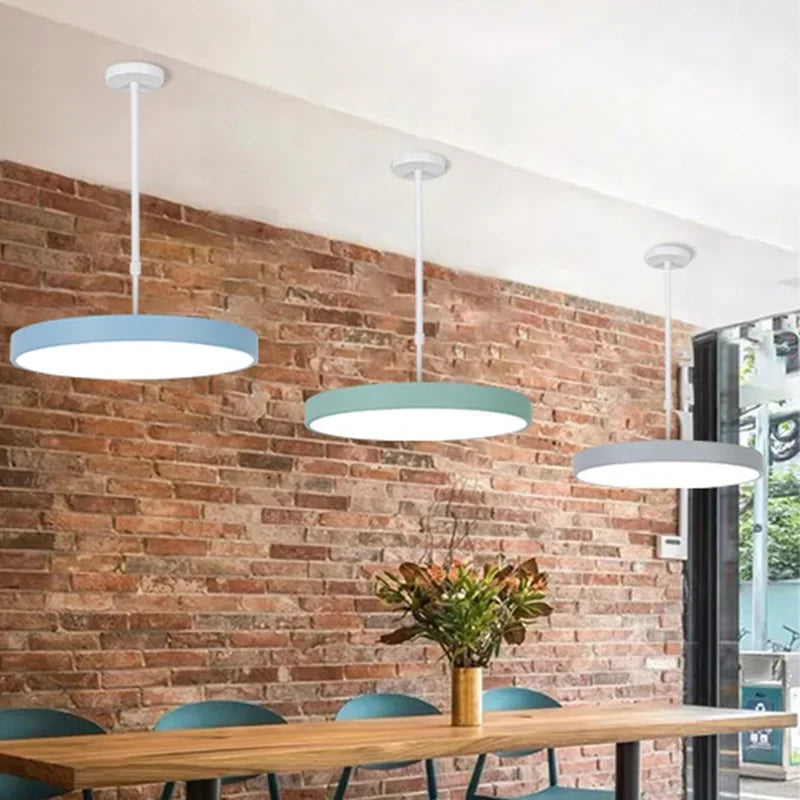 Afralia™ Modern LED Pendant Light - Macaron Circular Chandelier