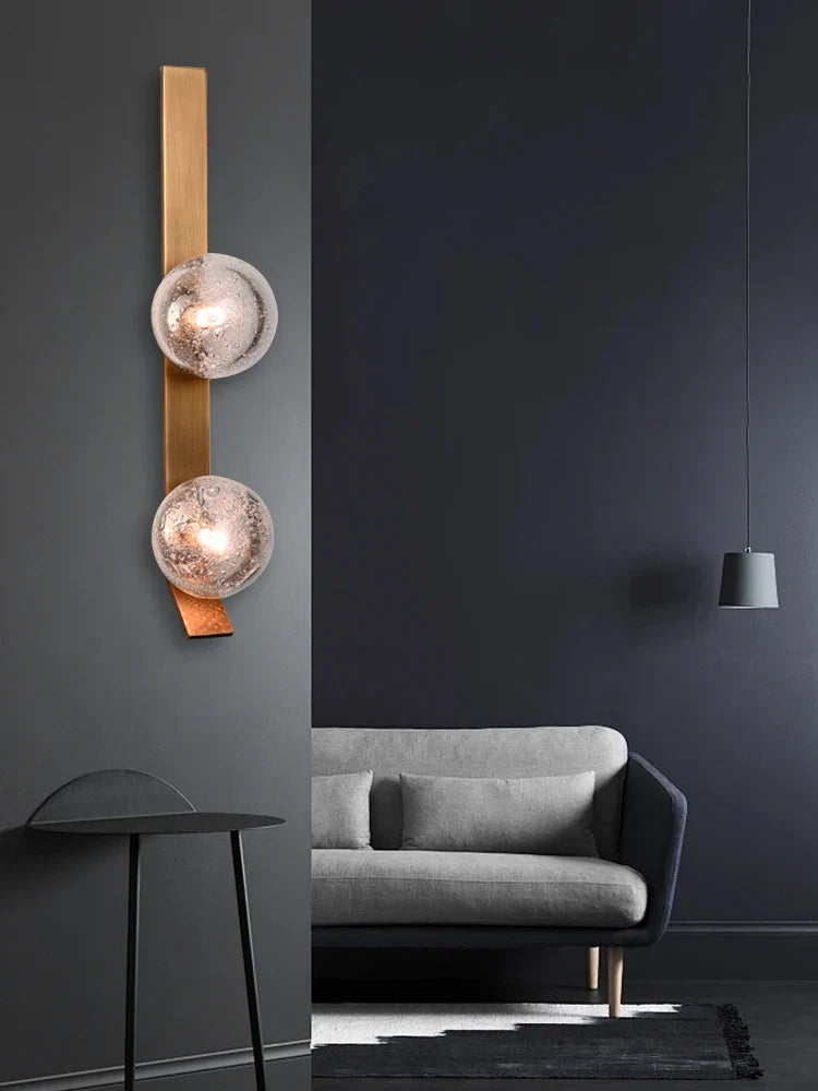 Afralia™ Bronze Bubble Glass Wall Sconce Lamps for Bedroom Bathroom Decor