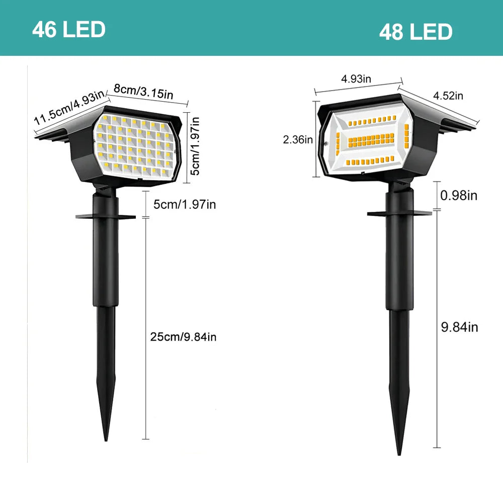 Afralia™ Solar LED Outdoor Spotlights 3 Modes Waterproof for Garden Walkway