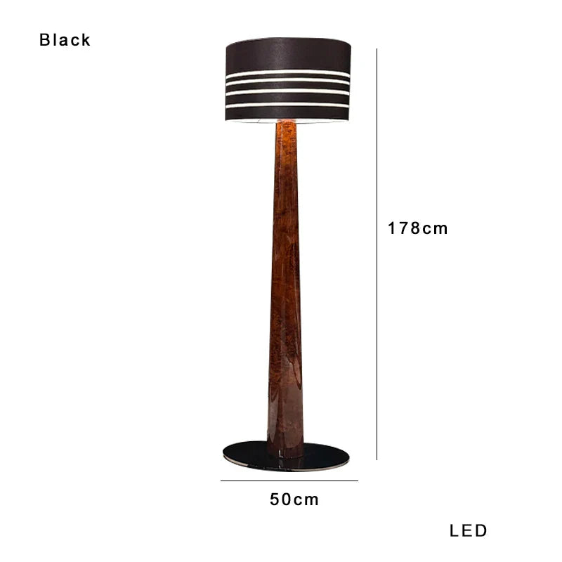 Afralia™ Luxury Solid Wood Leather Floor Lamp for Office & Living Room