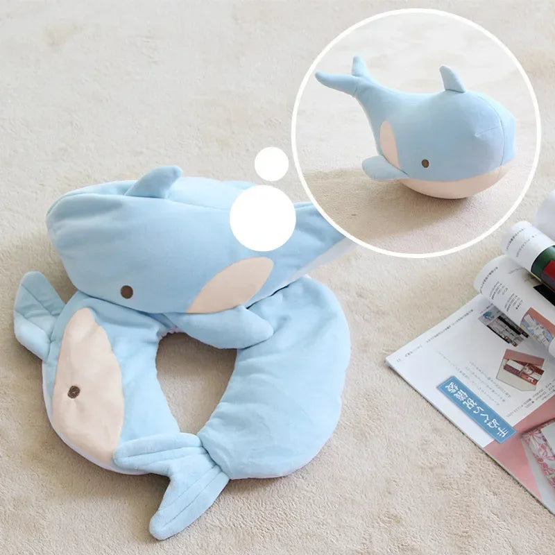 Afralia™ Cute Plush Animal Neck Pillow for Comfortable Travel & Office Rest