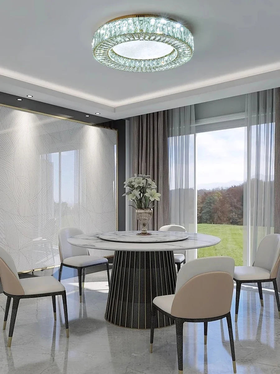 Afralia™ Luxury Gold Titanium Steel LED Ceiling Chandelier - Modern Classic Home Lustre