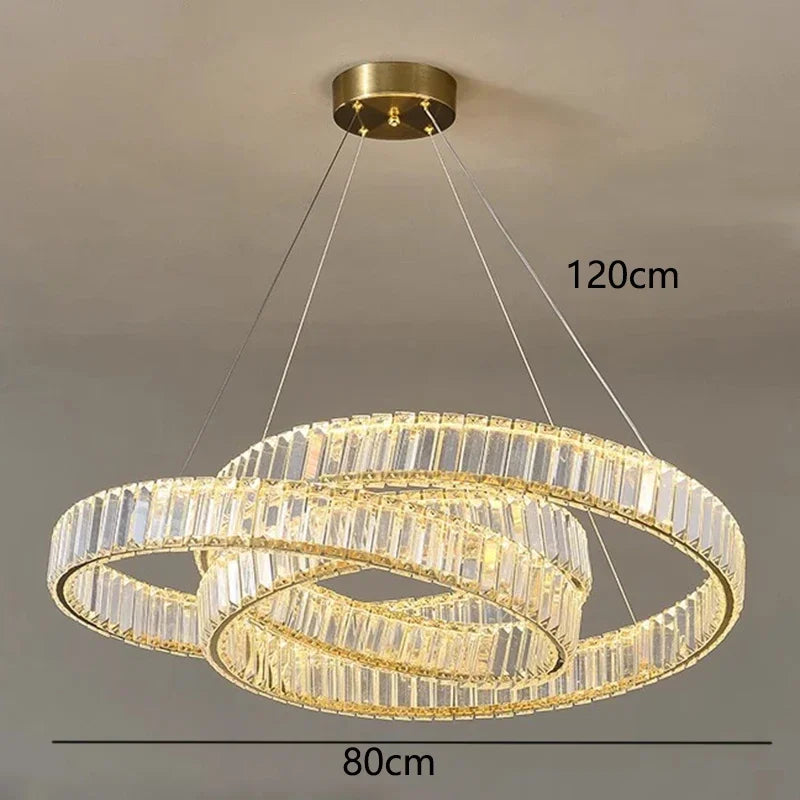 Afralia™ Modern Crystal Chandelier, Pendant Lighting for Living & Dining Room